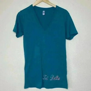 Tri Delta American Apparel V-Neck T-Shirt Delta Delta Delta